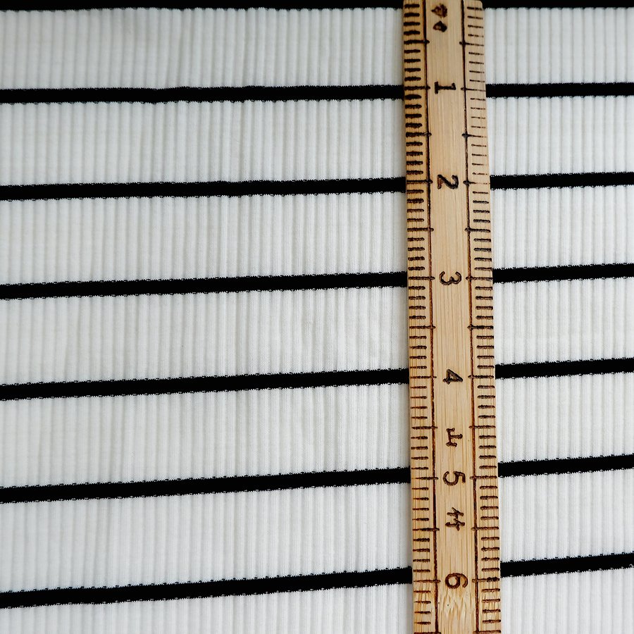 absorbent soft 180gsm 95% cotton 5% spandex white black stripe stretch knit t-shirts 4*3 rib fabric