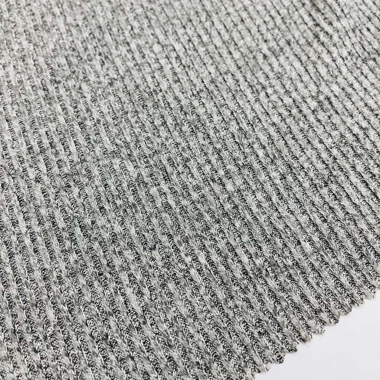 Cheap Price Women's Loose Knitted Ripped Sweater Crop Top RT 2x2 Hacci Fleece Rib Knit Fabric