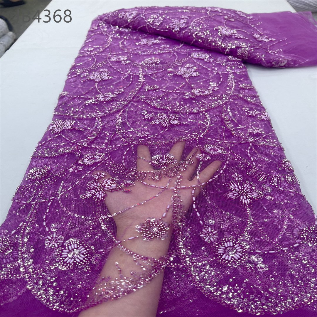 Embroidery 3D organza FLOWER sequin dress fabric material pre design Bridal Embroidered girl dress FLORAL tulle lace fabric