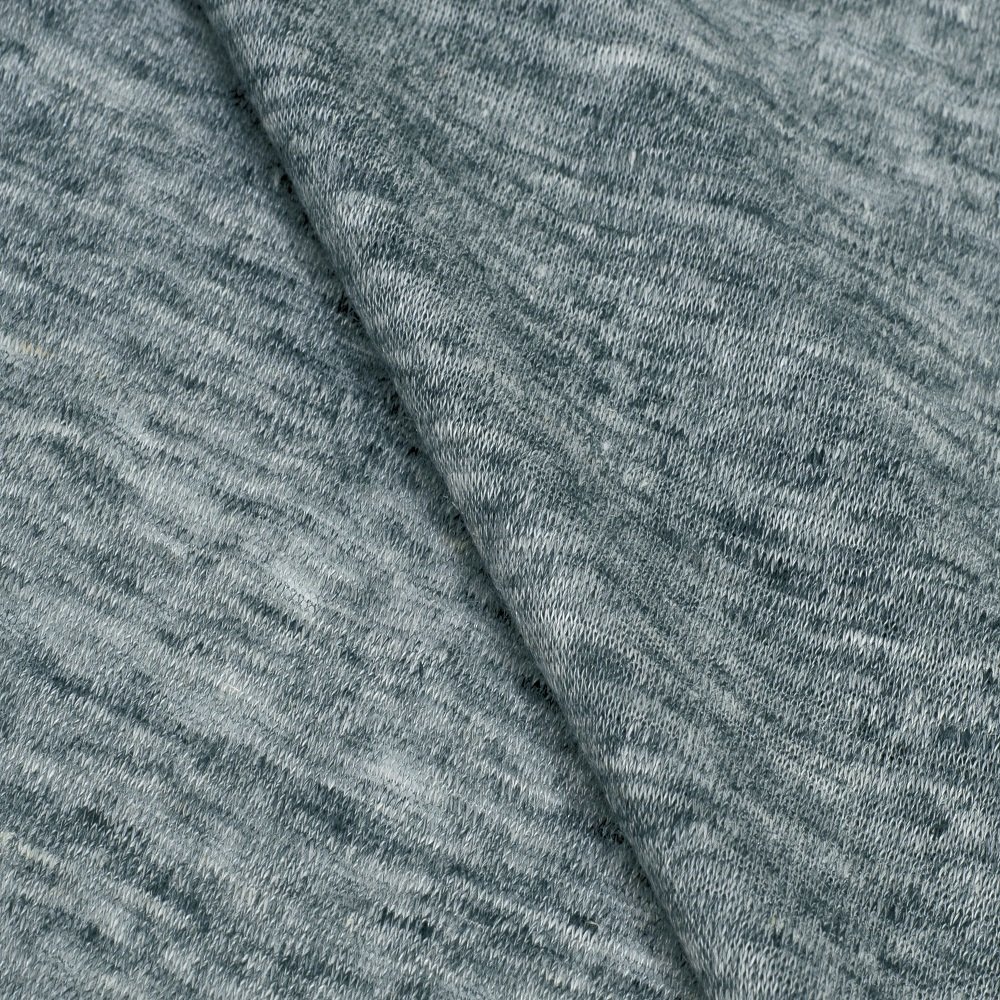 J1026 High grade 100% pure linen knitted jersey fabric colorful plain style rib knit fabric for t-shirt clothing