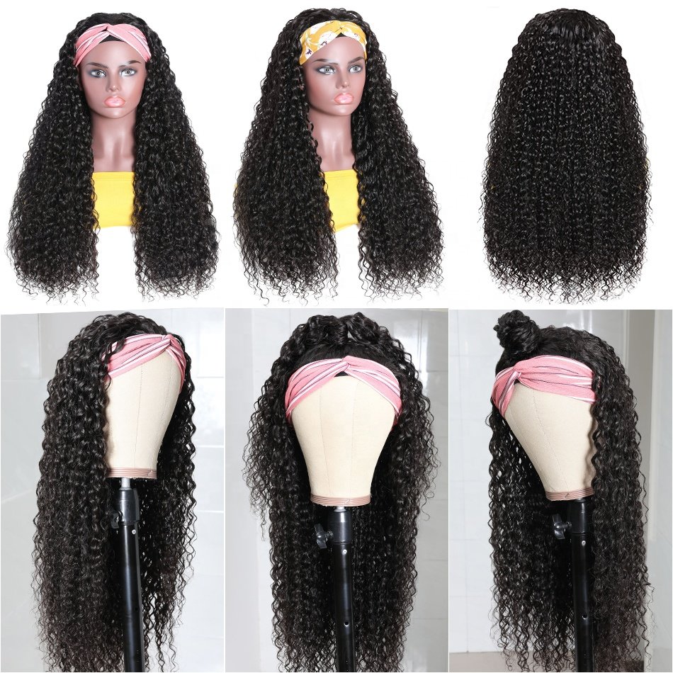 YesWigs Brazilian Virgin Remy Human Hair Headband Wig Vendor Wholesale Machine Made None Lace Glueless Wig For Black Women