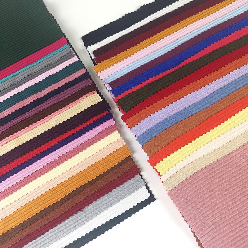 PERU DTY 4X2 RIB 2-SIDE BRUSH PLAIN DYED FABRIC FOR SWEATER TELA ELASTANE SPANDEX
