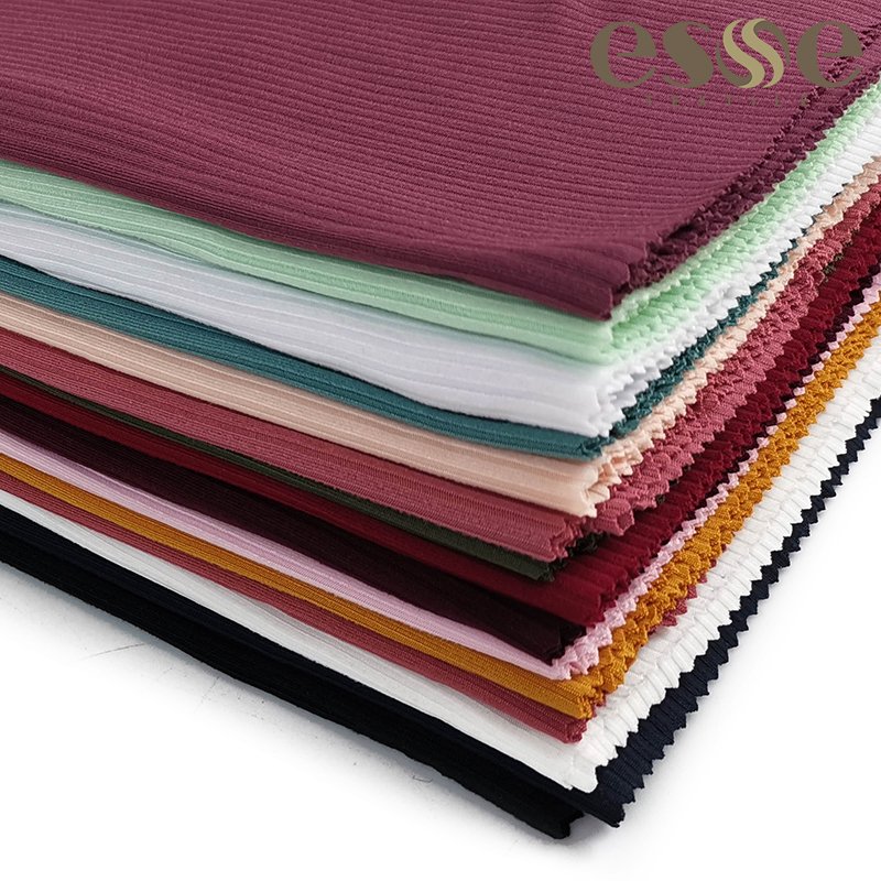 PERU DTY 4X2 RIB 2-SIDE BRUSH PLAIN DYED FABRIC FOR SWEATER TELA ELASTANE SPANDEX