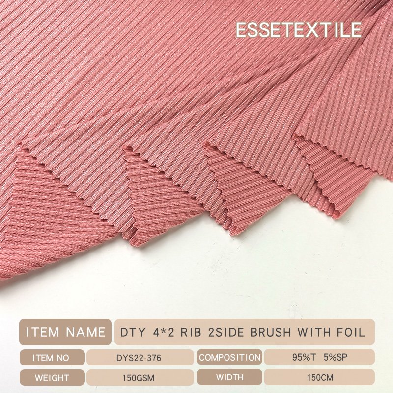 PERU DTY 4X2 RIB 2-SIDE BRUSH PLAIN DYED FABRIC FOR SWEATER TELA ELASTANE SPANDEX