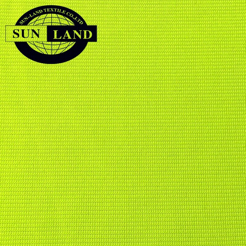 Heavyweight 97%Polyester 3%Spandex Anti Flaming HV Yellow Ottoman Rib Fabric for Workwear Fire Retardant Labor Clothing