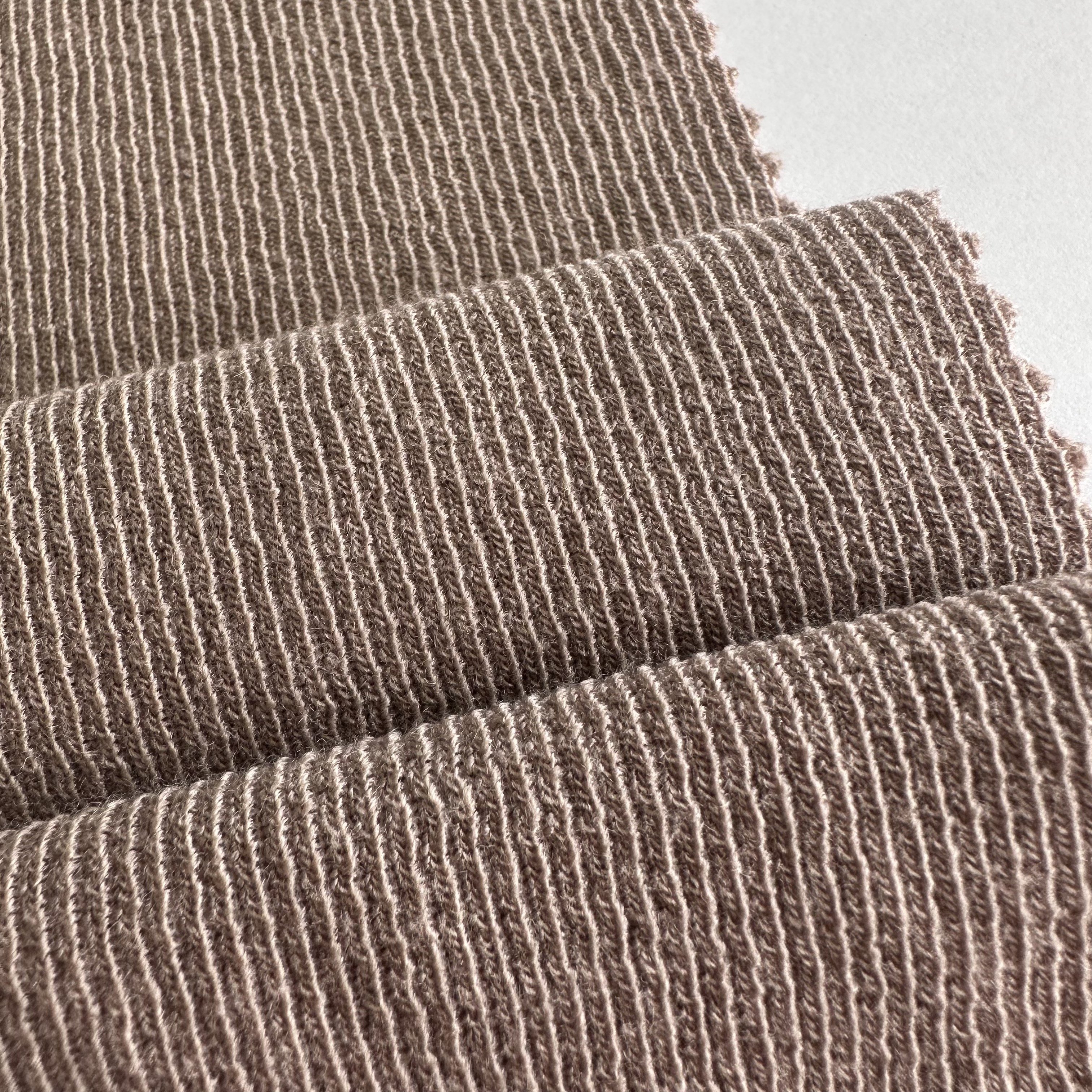 New style hacci rib knit fabric 65% polyester 31% rayon/viscose 4% spandex TR stretch French rib fabric for winter sweater