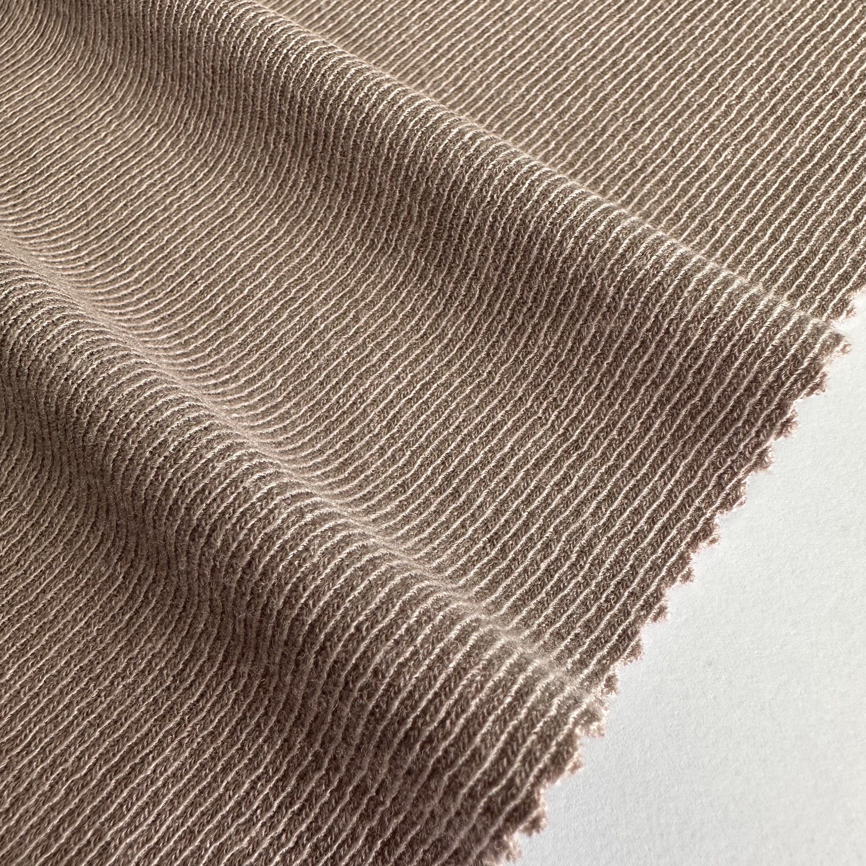 New style hacci rib knit fabric 65% polyester 31% rayon/viscose 4% spandex TR stretch French rib fabric for winter sweater