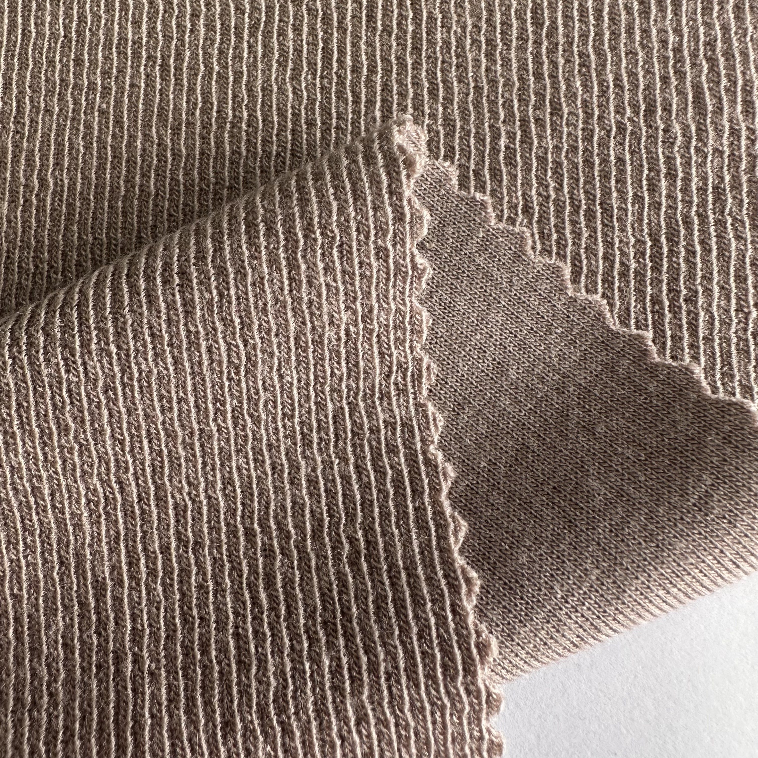 New style hacci rib knit fabric 65% polyester 31% rayon/viscose 4% spandex TR stretch French rib fabric for winter sweater