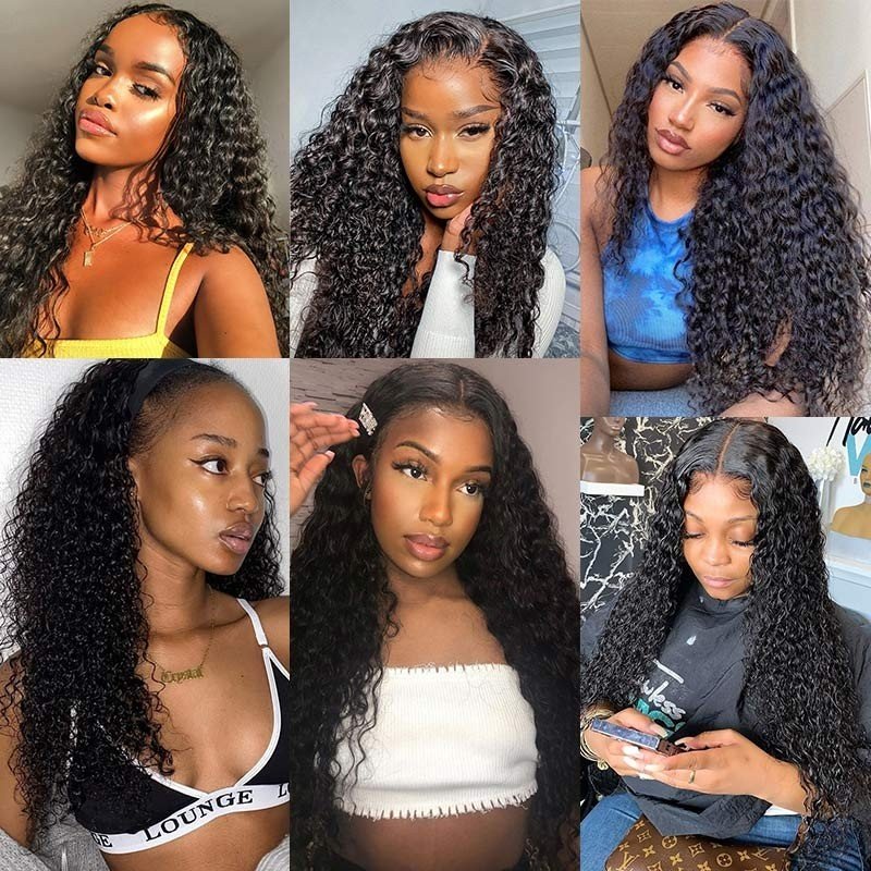 Raw Indian Virgin Human Hair Lace Frontal Wig for Black Women HD Full Lace Front Wig Deep Wave Curly Bob Closure Wig