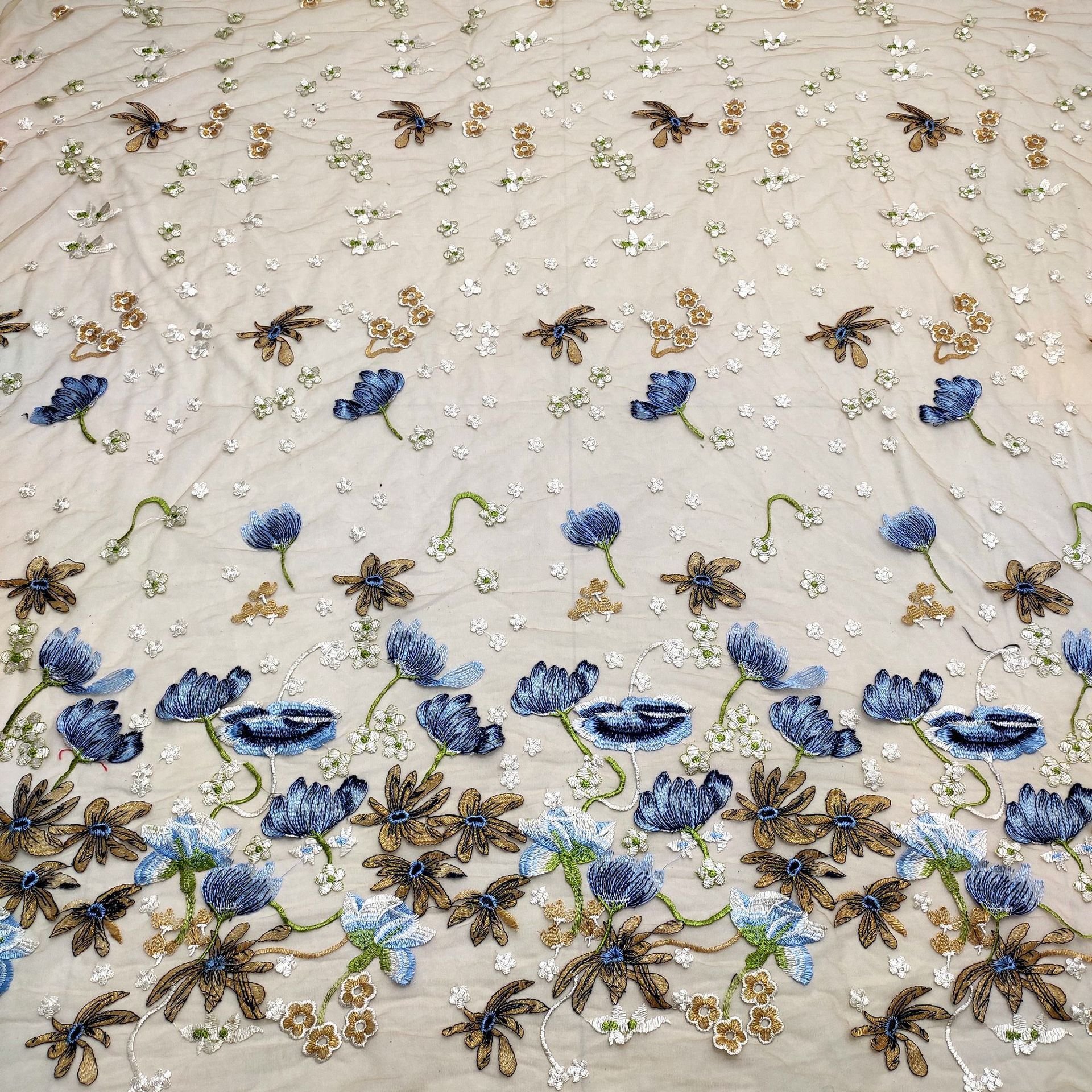 Multi-Colored Yarn-Dyed Mesh Embroidery Fabric for Wedding Fairy Style DIY Accessories with Period Woven Lace Fabric
