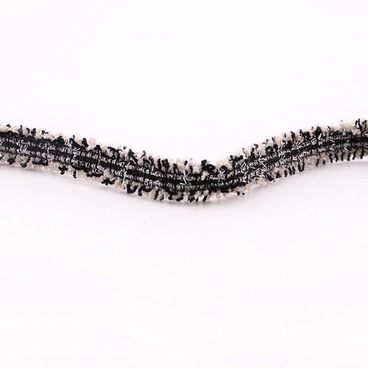 Vintage Embroidered Lace Trim Metallic Tweed Webbing Ribbon Fabric for DIY Dress Sewing Supplies