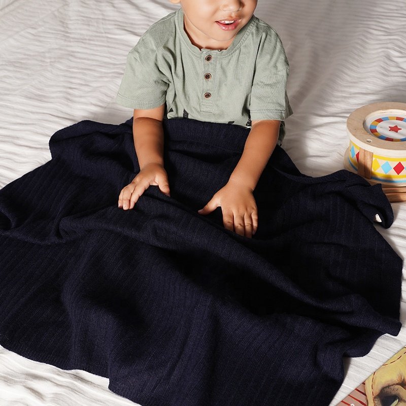 custom rib design super soft 100% pure cashmere knitted baby blanket bed sofas lnewborn swaddle kids luxury thermal throws