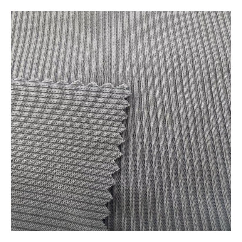 High quality 220gsm 68%bamboo 27%cotton 5%spandex knitted rib fabric for garments