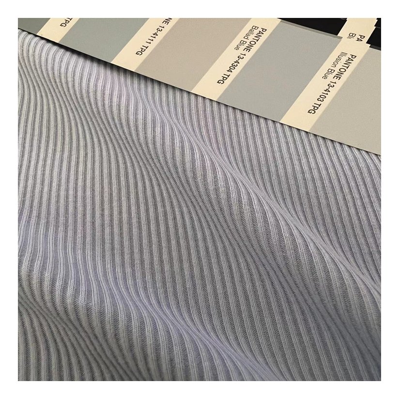 High quality 220gsm 68%bamboo 27%cotton 5%spandex knitted rib fabric for garments