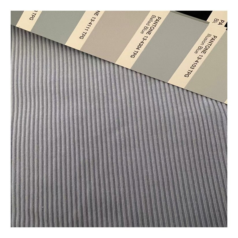 High quality 220gsm 68%bamboo 27%cotton 5%spandex knitted rib fabric for garments