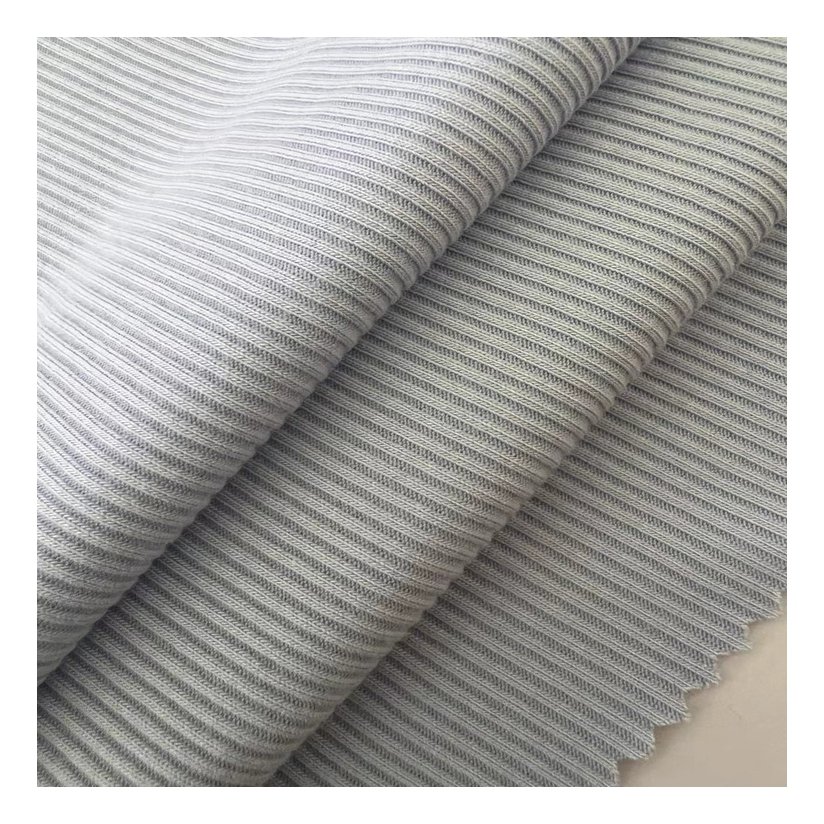 High quality 220gsm 68%bamboo 27%cotton 5%spandex knitted rib fabric for garments