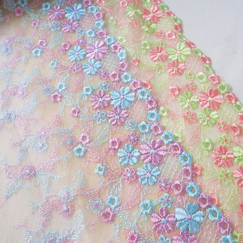 45mm Wide Small Flower Embroidery Delicate Mesh Lace Trims Dress DIY Handmade Lace Fabric lace fabric for wedding