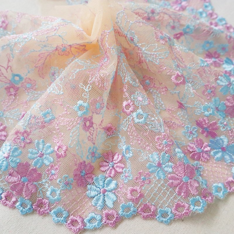 45mm Wide Small Flower Embroidery Delicate Mesh Lace Trims Dress DIY Handmade Lace Fabric lace fabric for wedding