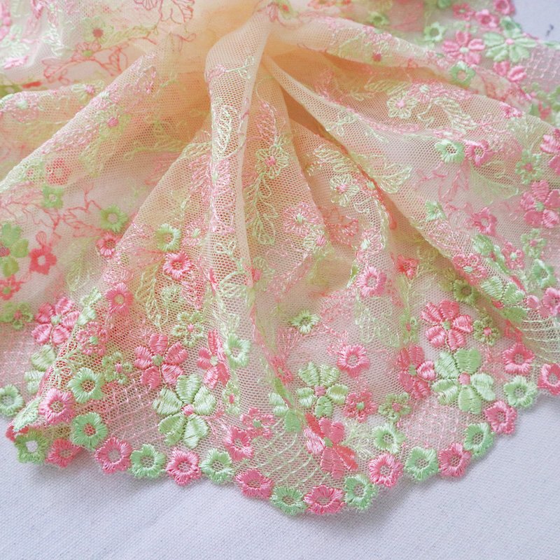 45mm Wide Small Flower Embroidery Delicate Mesh Lace Trims Dress DIY Handmade Lace Fabric lace fabric for wedding