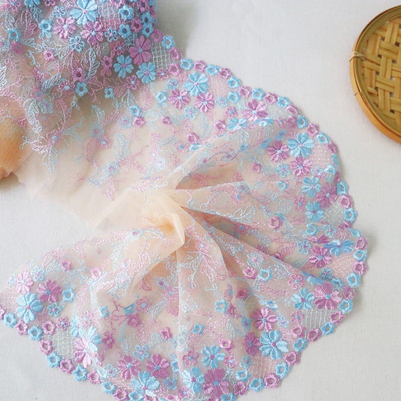 45mm Wide Small Flower Embroidery Delicate Mesh Lace Trims Dress DIY Handmade Lace Fabric lace fabric for wedding