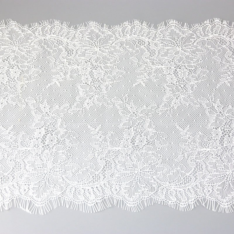 (3 meters/lot) 26cm White eyelash lace fabric Decoration Love Wedding dress accessories