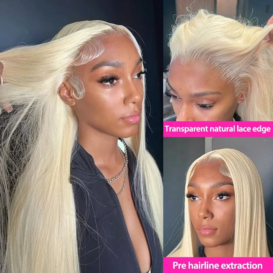 613 Wholesale 360 Full Lace Frontal Wigs 30 Inch Long Straight 613 Blonde Brazilian Human Hair Wig HD Transparent Lace Front Wig