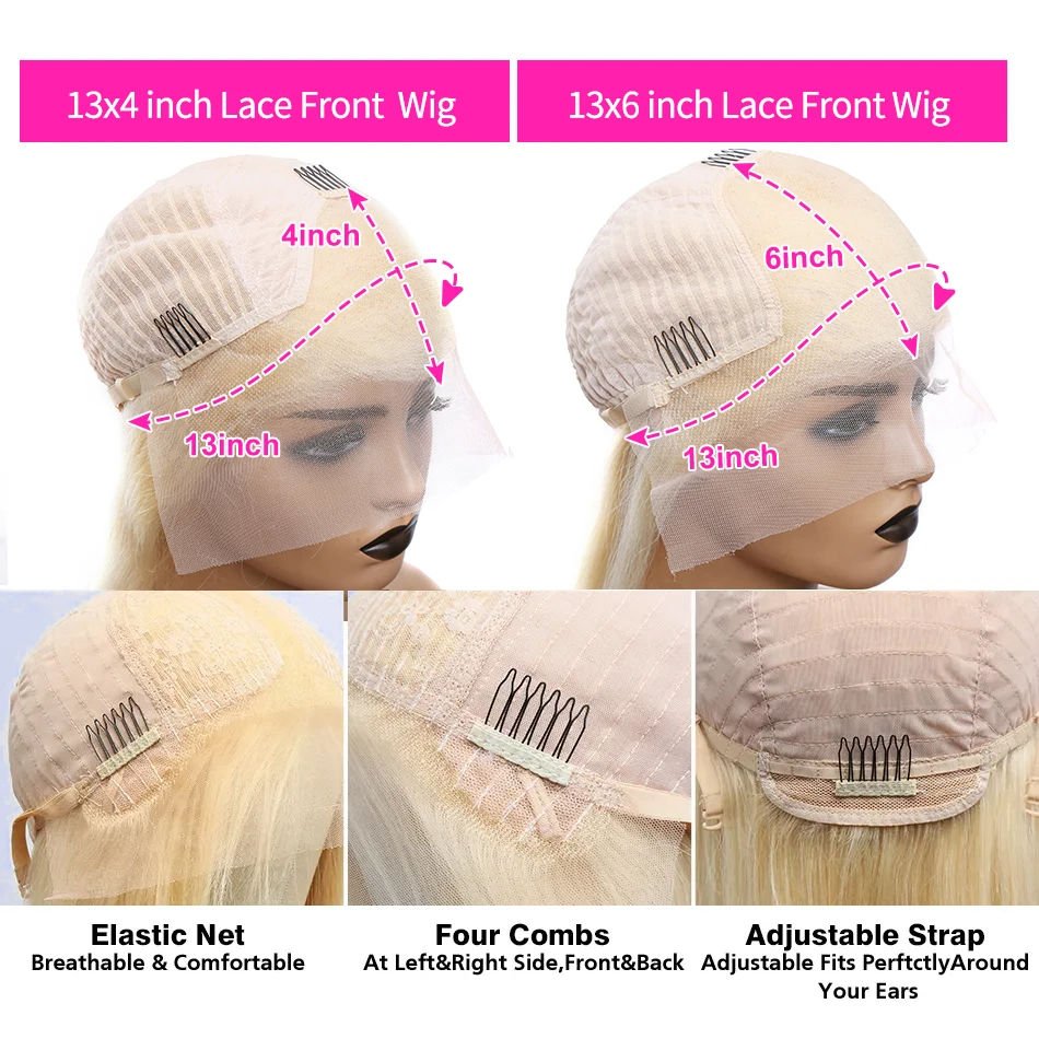 613 Wholesale 360 Full Lace Frontal Wigs 30 Inch Long Straight 613 Blonde Brazilian Human Hair Wig HD Transparent Lace Front Wig