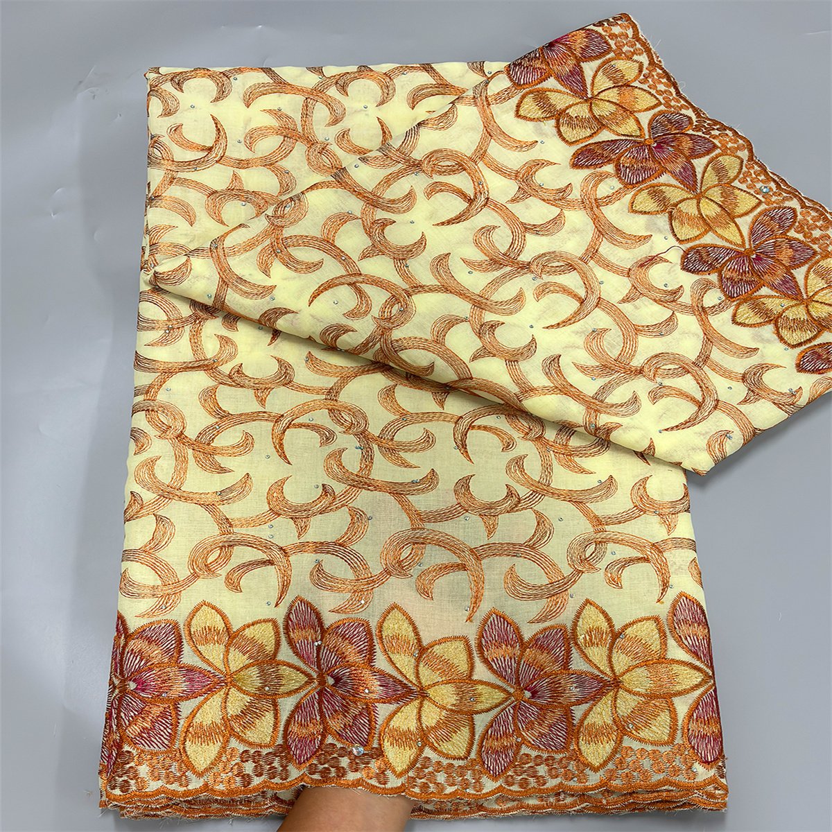African Lace Fabric 2024 High Quality Lace Swiss 100% Cotton Lace Embroidery Fabric For Sewing Dresses And Wedding Dress