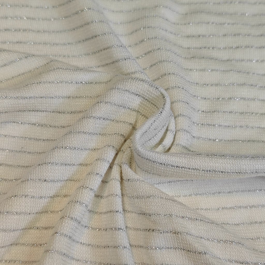 Factory Supply Hot Sale Rayon Lurex Spandex Shiny Metallic Fabric Metallic Rib for lady dress Yand dyed lurex Knit