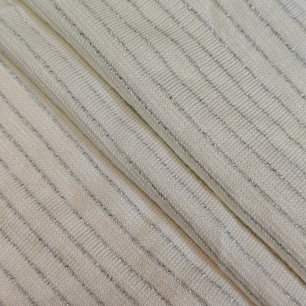 Factory Supply Hot Sale Rayon Lurex Spandex Shiny Metallic Fabric Metallic Rib for lady dress Yand dyed lurex Knit