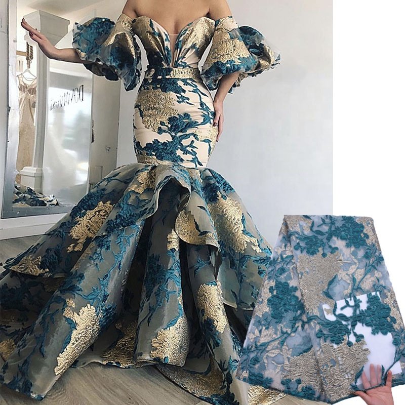 High Quality Gilded African Lace Fabric Tulle French Lace Fabric Buy Nigerian Dress Fabric For Dress Women Wedding Party 2078