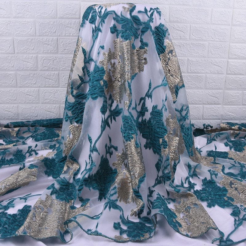 High Quality Gilded African Lace Fabric Tulle French Lace Fabric Buy Nigerian Dress Fabric For Dress Women Wedding Party 2078