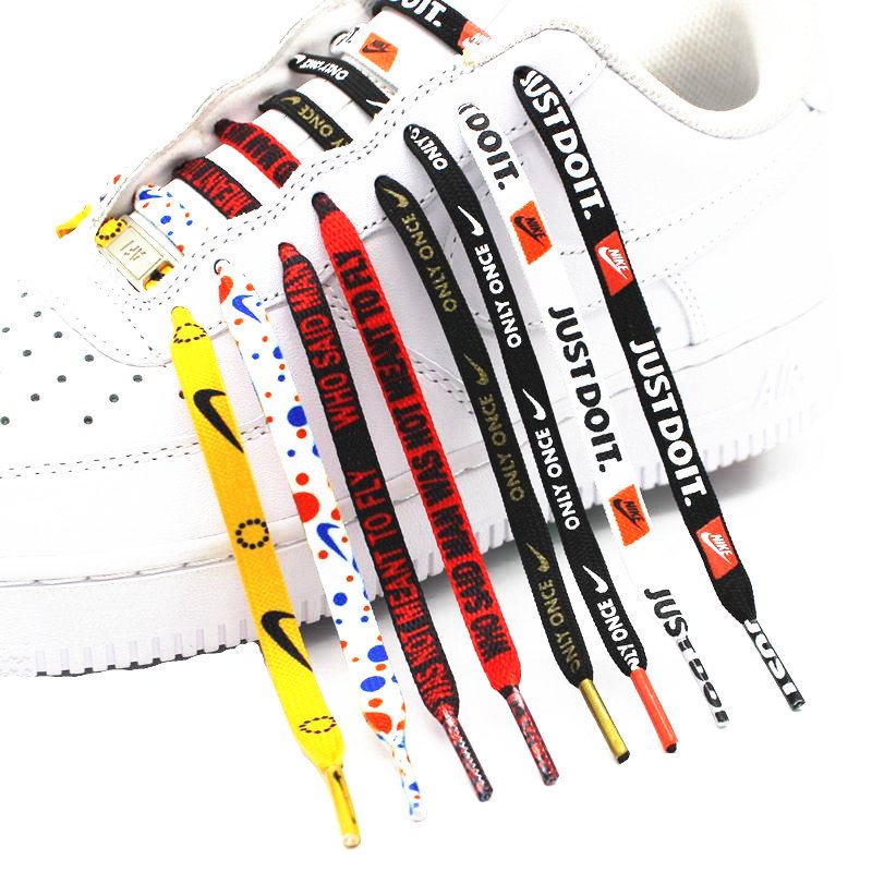 Yrunfeety Flat OEM Shoe Lace 100-180CM Custom Logo Printed Shoe Laces for NK Shoe Laces 8MM Sneaker Shoestrings