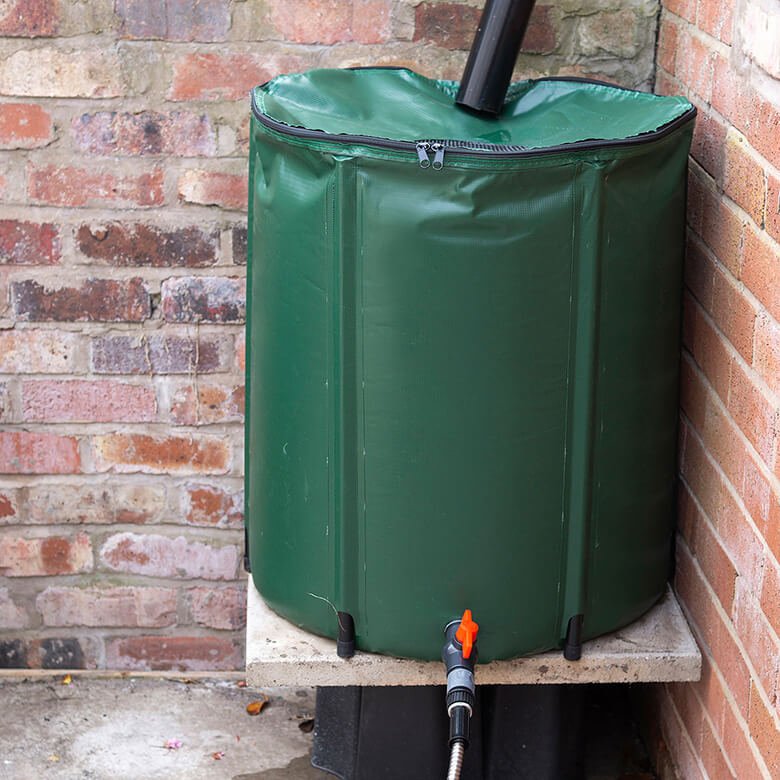 100 Gal Extra Stable Rainwater Collection System Portable Water Collector Rain Barrel