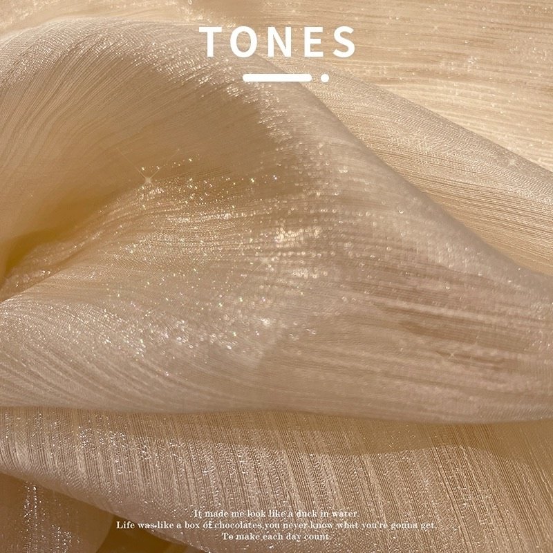 European Style Luxury Embroidery tulle Curtain High Quality Gold Soft Voile Sheer Fabric
