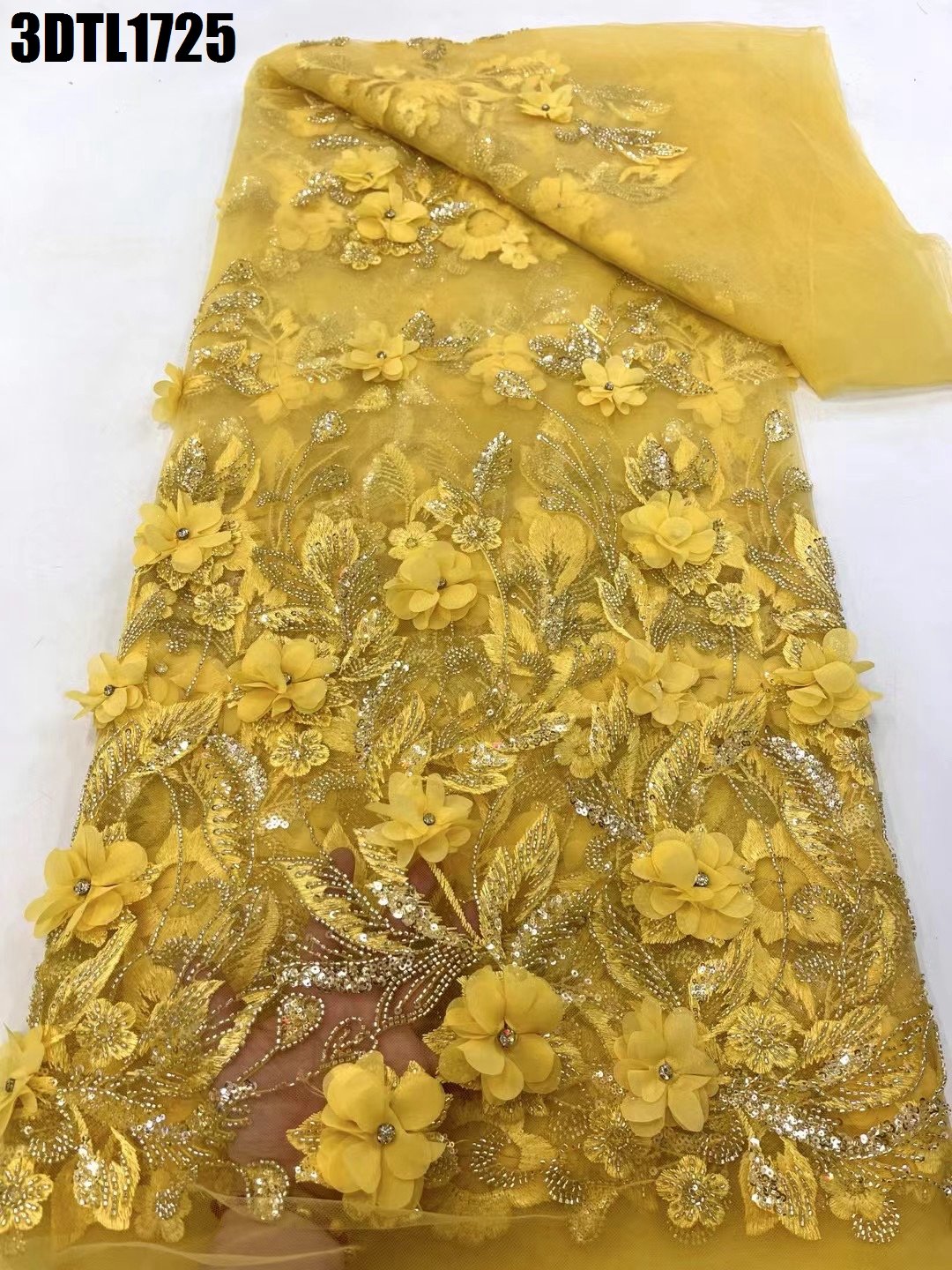 2024 Modern Novel Design Wholesale Price Embroidery Fabric 3D Flower Lace for wedding and celebrations