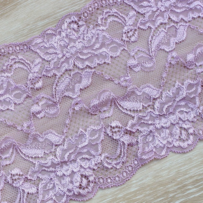 Zeal 14.5cm Wide Rose Red Stretch Spandex Lace Trimmings French Style Ribbon Embroidery Decoration for Women's Lingerie