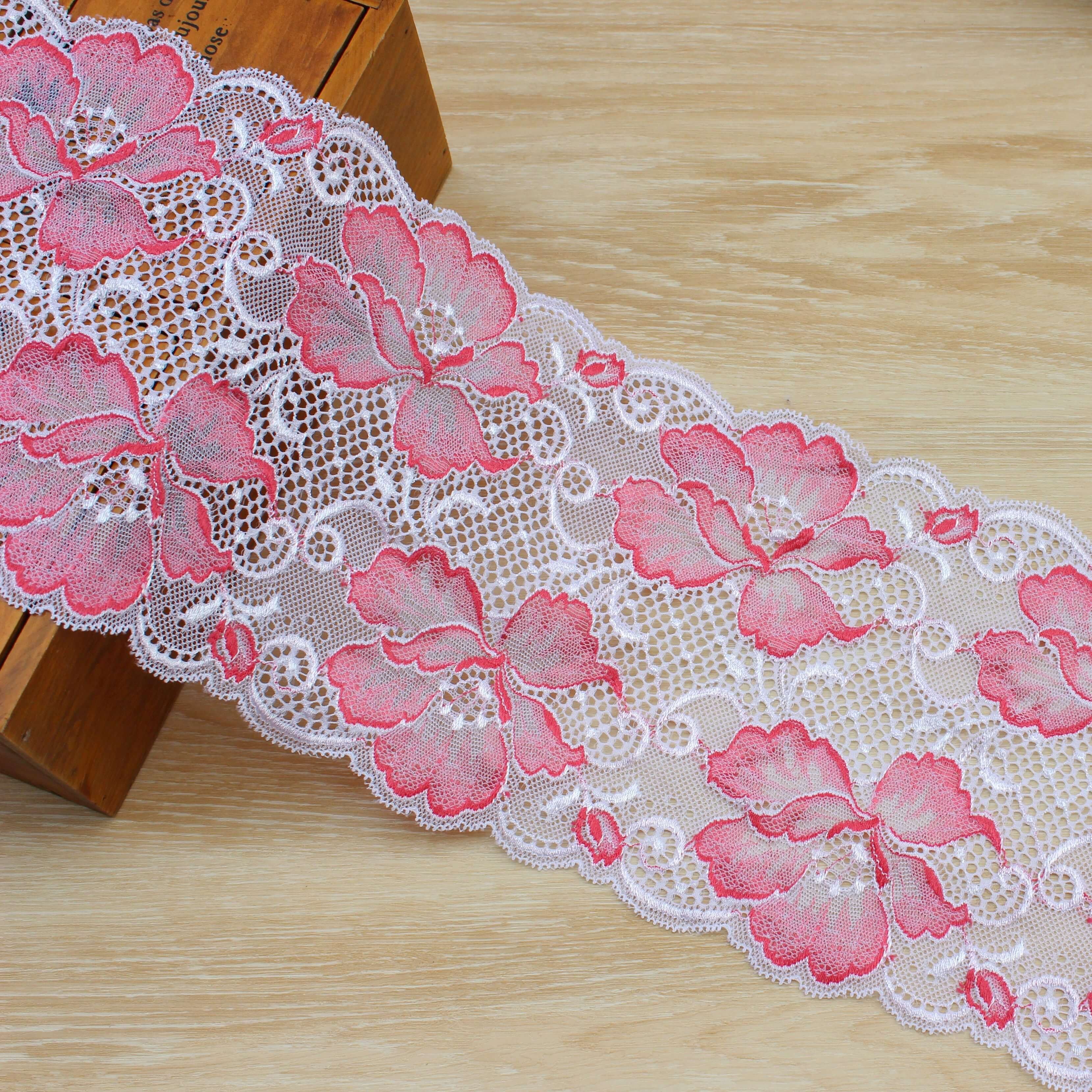 Zeal Lace Ribbon Trim Dark-Blue Trimming Lace Elastic Accessories Scalloped Stretch lace for Lingerie Materials DIY