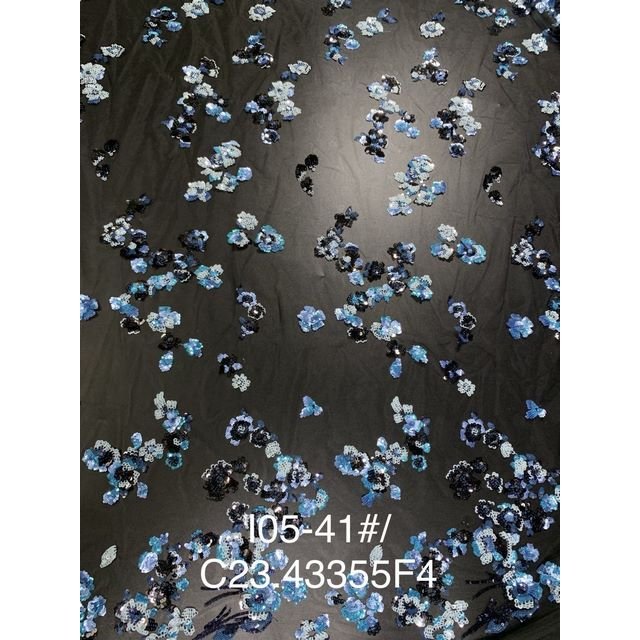 embroidery fabrics 3D wholesale floral sequin tulle french style luxury fabrics for wedding dress