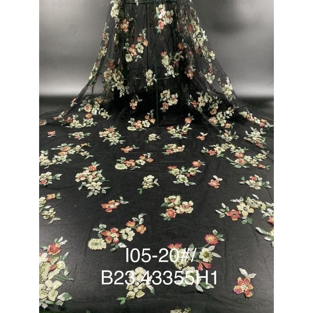 embroidery fabrics 3D wholesale floral sequin tulle french style luxury fabrics for wedding dress