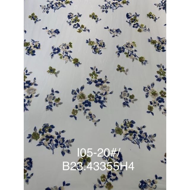 embroidery fabrics 3D wholesale floral sequin tulle french style luxury fabrics for wedding dress