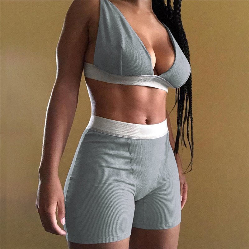 Women's Tracksuits Crew Neck Loose Short Sleeve Suit Pull Rope Cool Two Cotton Stylish Solid Color Casual Sweater For Women
