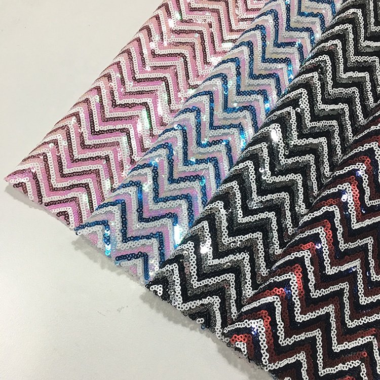 colorful cheap wholesale ripple gold sequin embroidery fabric glitter fabric for clothes bags shoes and decorations