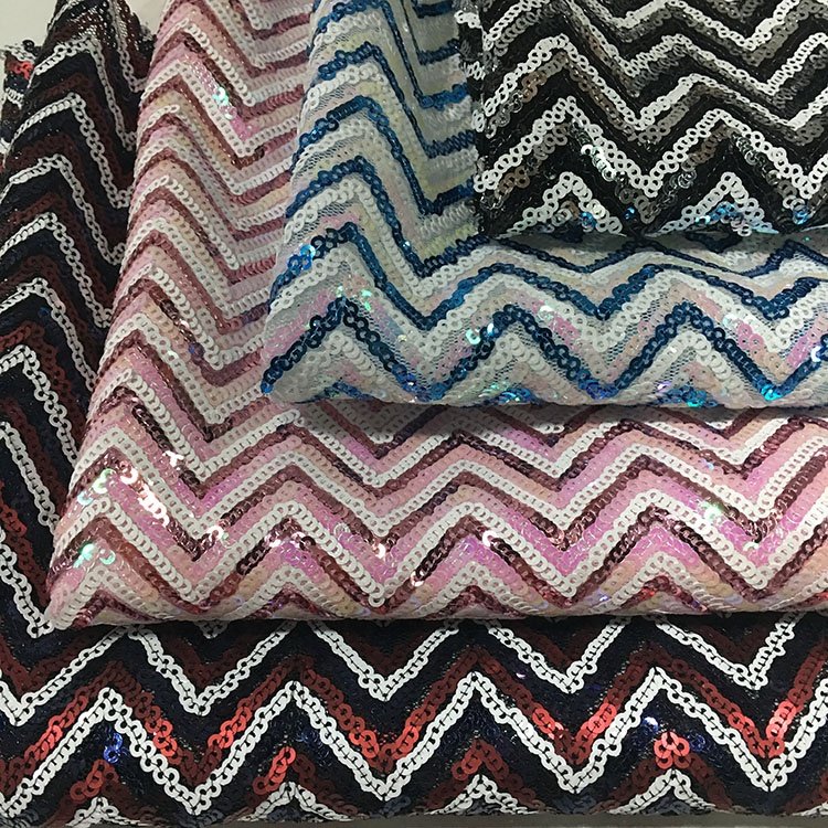 colorful cheap wholesale ripple gold sequin embroidery fabric glitter fabric for clothes bags shoes and decorations