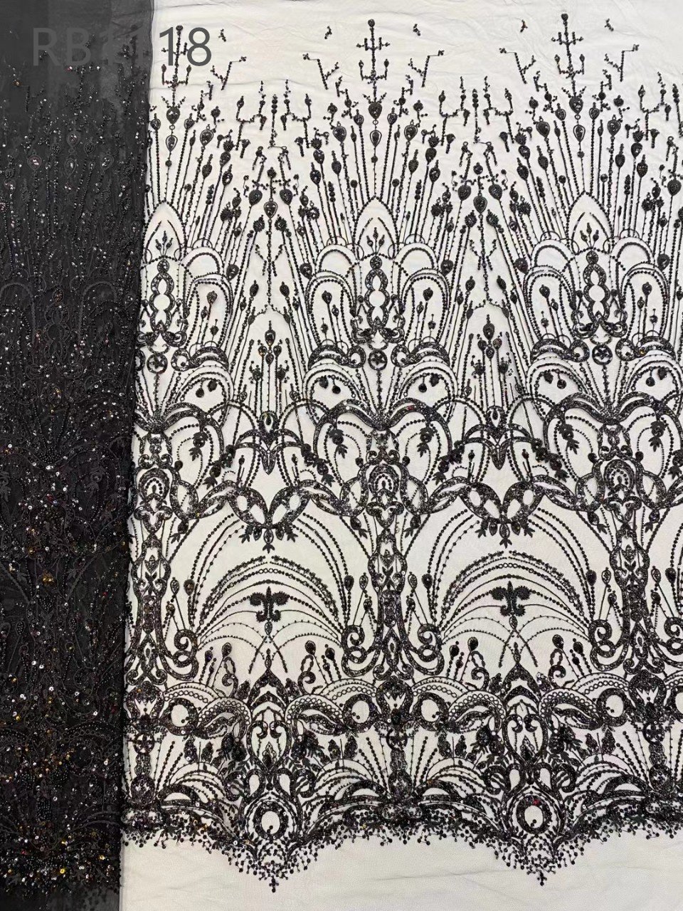 Wholesale price luxury beaded lace fabric bridal lace fabric beaded luxury for wedding dress and premium evening dress