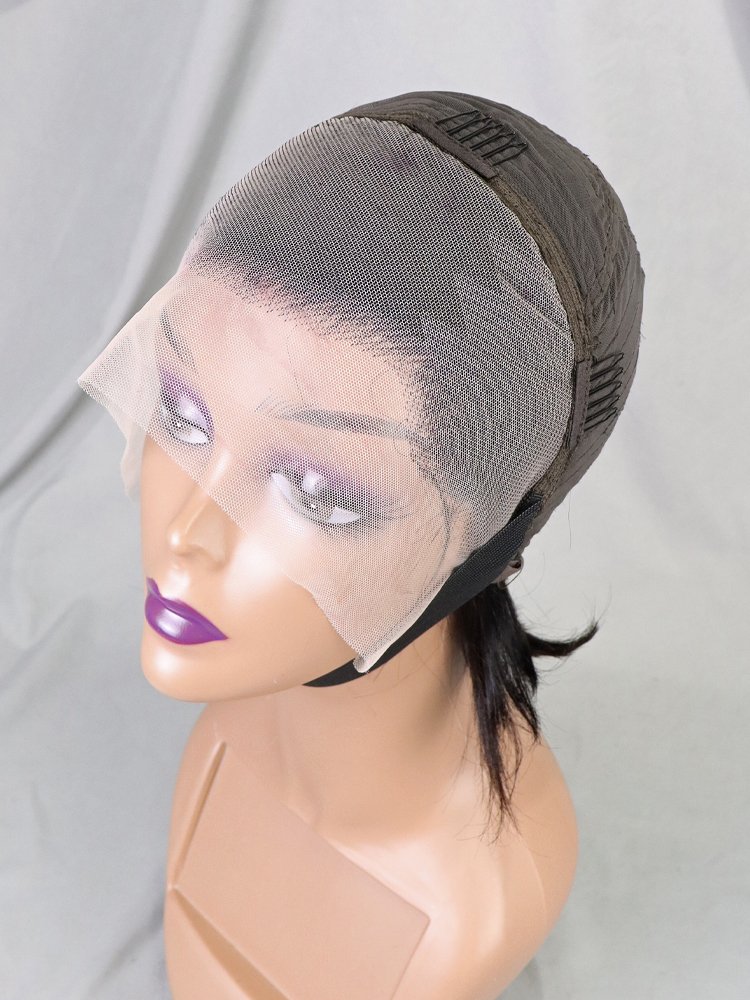 Wholesale Brazilian Hair Lace Front Wigs For Black Women Full 13x4 Frontal Bob Wig Natural Black Short Pixie Cut Human Hair Wigs