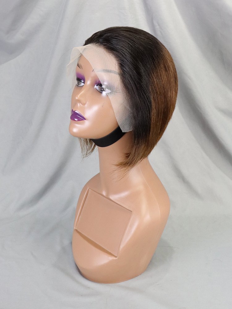 Wholesale Brazilian Hair Lace Front Wigs For Black Women Full 13x4 Frontal Bob Wig Natural Black Short Pixie Cut Human Hair Wigs