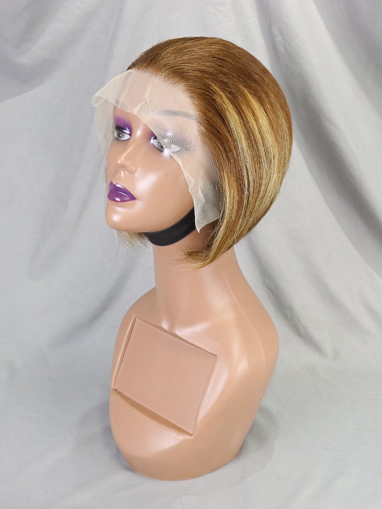 Wholesale Brazilian Hair Lace Front Wigs For Black Women Full 13x4 Frontal Bob Wig Natural Black Short Pixie Cut Human Hair Wigs