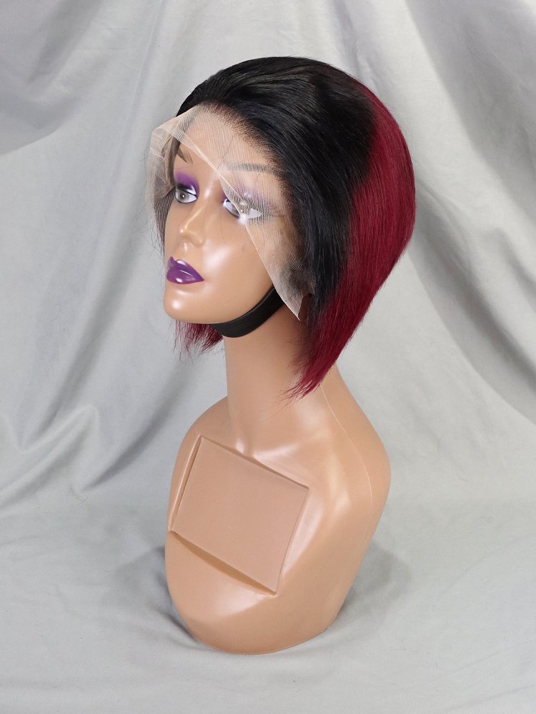 Wholesale Brazilian Hair Lace Front Wigs For Black Women Full 13x4 Frontal Bob Wig Natural Black Short Pixie Cut Human Hair Wigs