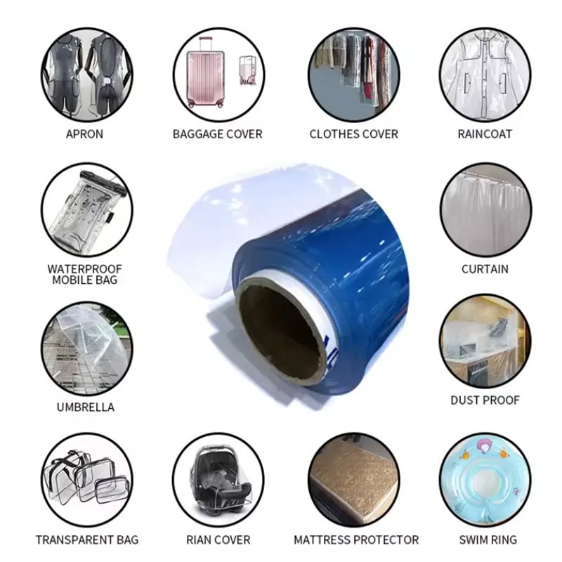 Factory Custom Flexible soft pvc super clear pvc plastic rolls transparent pvc film Tarpaulins